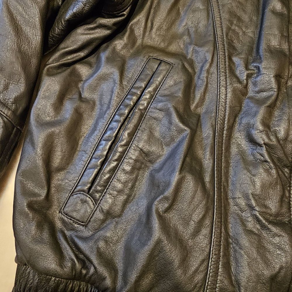 Men's Vintage Members Only Soft Black Leather Jacket Size XL - Picture 4 of 12